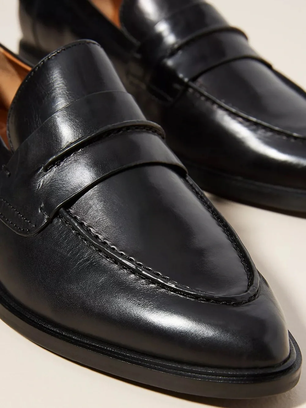 SARTO By Franco Sarto Black Leather Penny Loafers